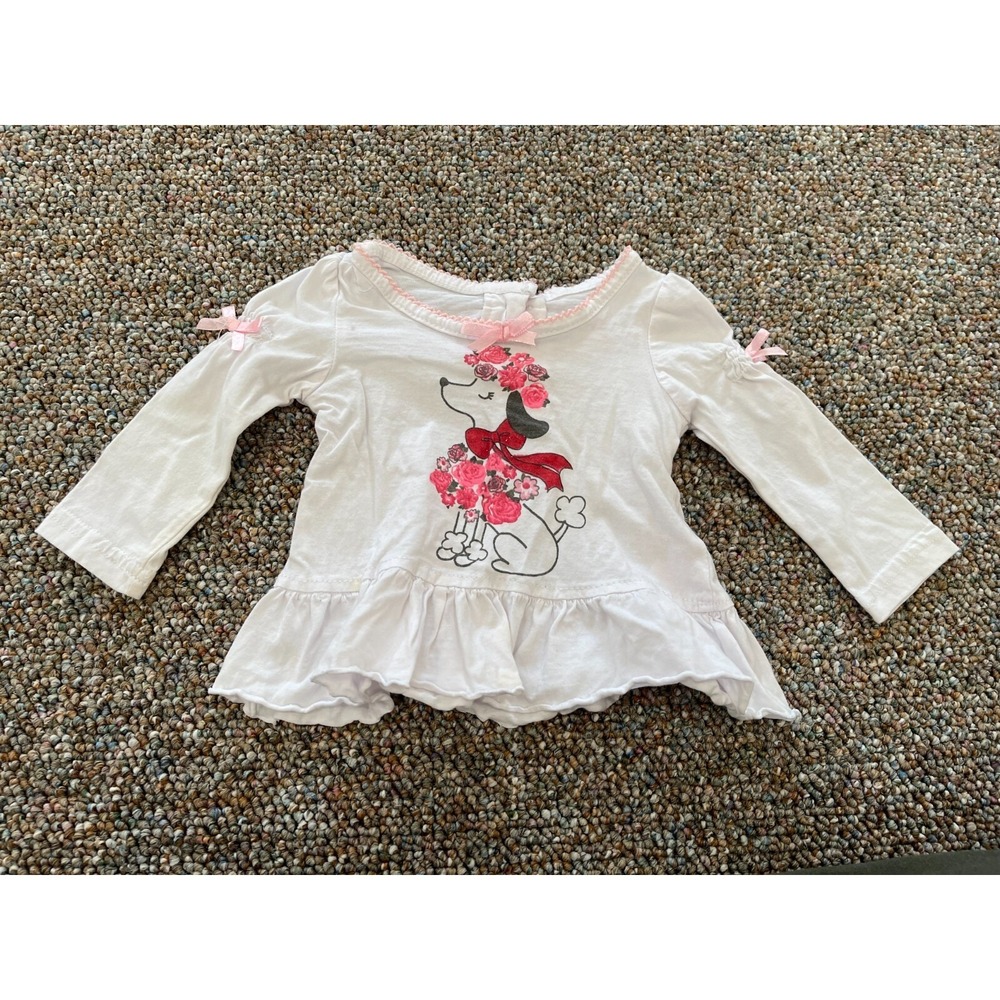 Nanette Girls Bow Dog Top 9-12M